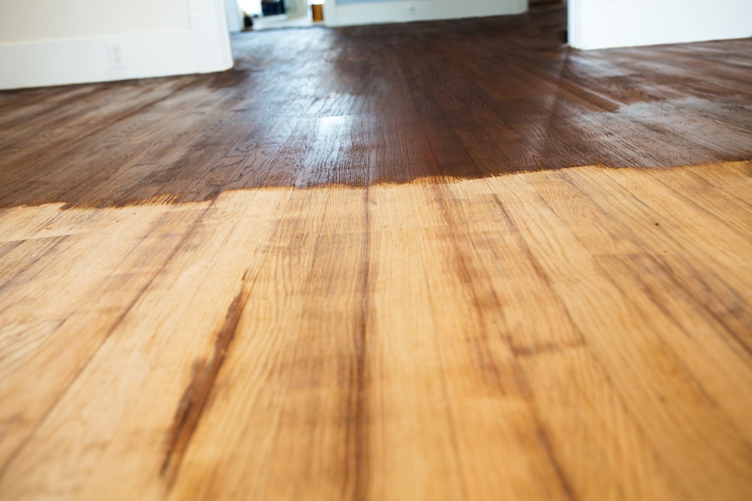 engineered hardwood floors in refinishing process